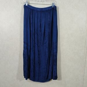 04126 Studio West Apparel blue multi-media embroidered Western skirt L